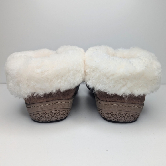 Old Friend Footwear Bootee Slipper sheepskin tan suede leather women's size 7 - Picture 5 of 8